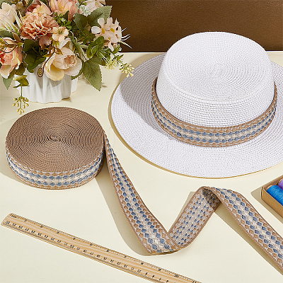 10 Yards Polyester Jacquard Ribbon OCOR-WH0101-187D-1
