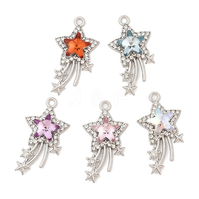 Rack Plating Alloy Acrylic Pendants PALLOY-S035-01P-A-1
