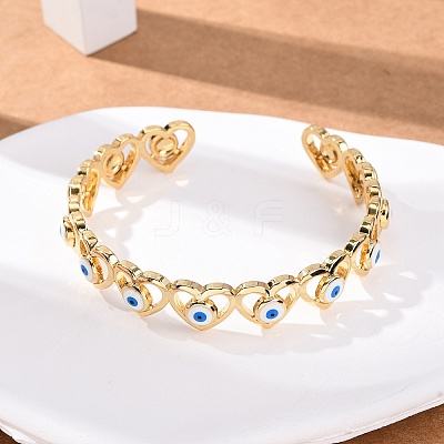 Brass Cuff Bangles for Women BJEW-C140-33G-1