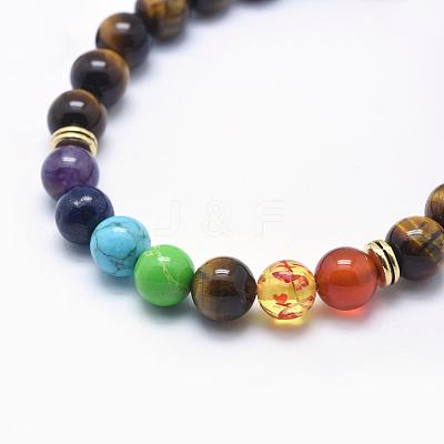 Natural Tiger Eye Braided Bead Bracelets BJEW-F276-G02-1
