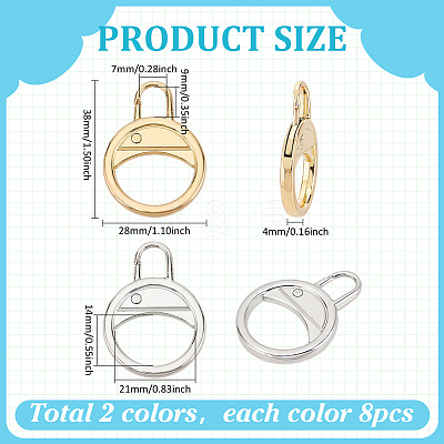 16Pcs 2 Colors Alloy Zipper Slider FIND-PH0026-16-1