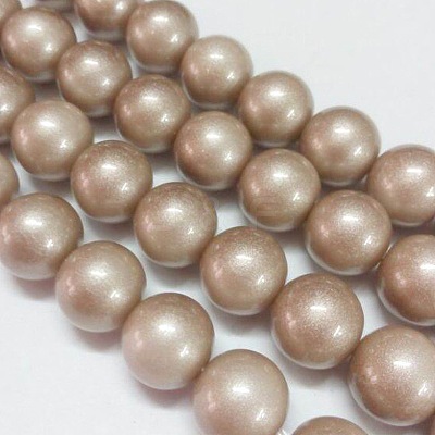 Eco-Friendly Round Baking Paint Glass Beads Strands HY-A003-6mm-RV48-1