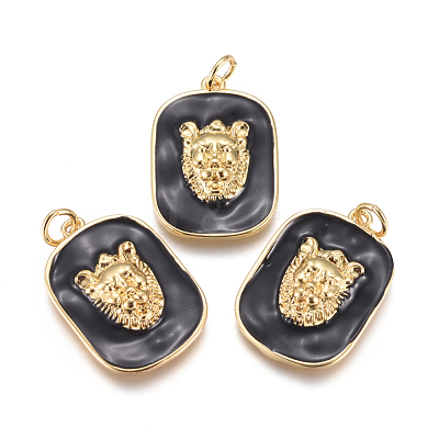 Brass Enamel Pendants KK-D159-01G-C-1