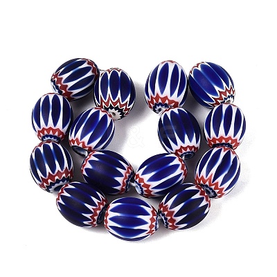 Handmade Millefiori Glass Barrel Beads LA-N002-18D-1