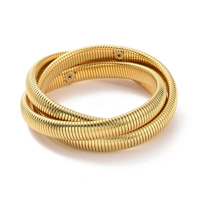 304 Stainless Steel Interlocking Flat Snake Chains Bracelet BJEW-G642-01G-1