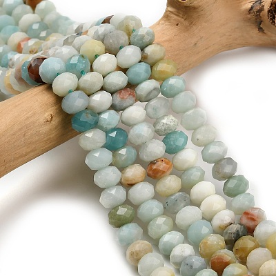 Natural Flower Amazonite Beads Strands G-Z111-A19-1
