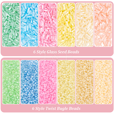 6000Pcs 12 Style Glass Seed Beads SEED-PH0002-13-1