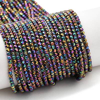 Electroplate Glass Beads Strands GLAA-H021-01A-FP13-1