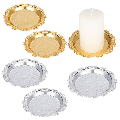 6Pcs 2 Colors Round Iron Jewelry Plates DJEW-OC0001-53-1