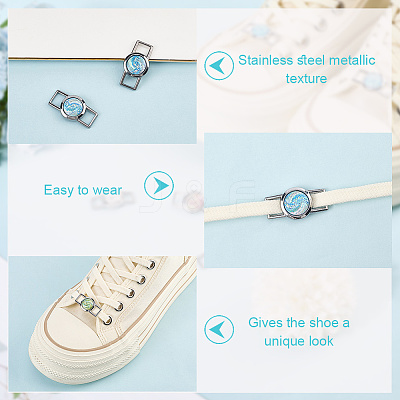 Alloy & Resin Shoelace Charms FIND-CP0002-94B-1
