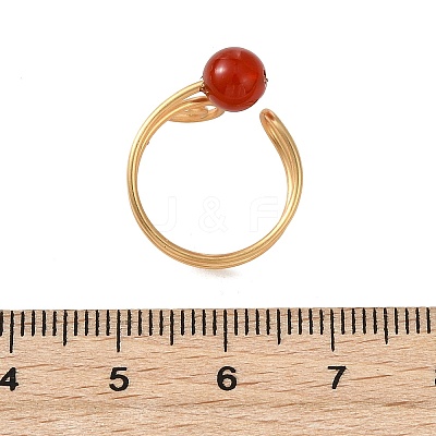 Natural Carnelian Cuff Open Rings RJEW-JR01071-01-1