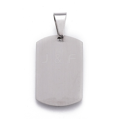 Tarnish Resistant 201 Stainless Steel Stamping Blank Tag Pendants STAS-O044-01-P122-1