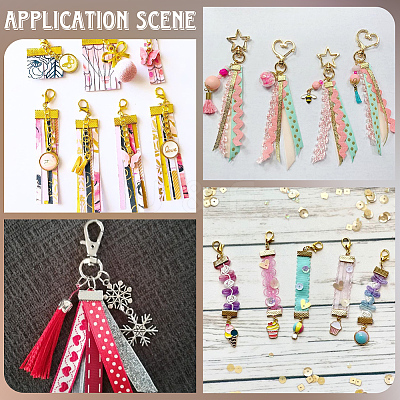 200Pcs 10 Styles Alloy Ribbon Ends FIND-SC0021-78-1