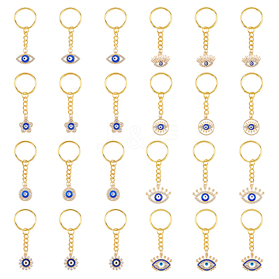 Evil Eye Enamel Rhinestone Keychain KEYC-HY0001-16-1