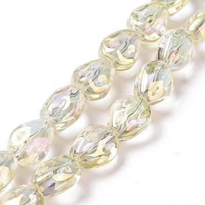 Transparent Electroplate Glass Beads Strands GLAA-C025-02C-1