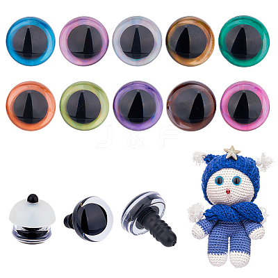 40 Sets 10 Colors Plastic Doll Craft Eyes KY-FH0001-42B-1