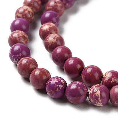 Synthetic Imperial Jasper Dyed Beads Strands G-D077-A01-01G-1