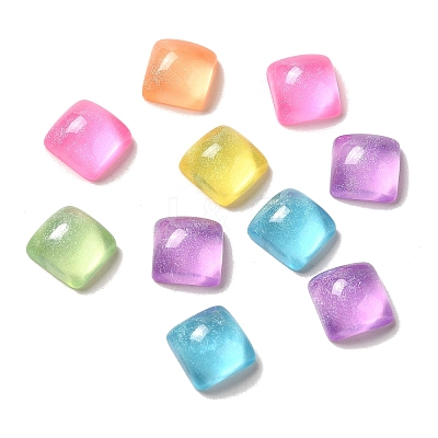 Transparent Resin Decoden Cabochons with Glitter Powder X-RESI-E053-08B-1