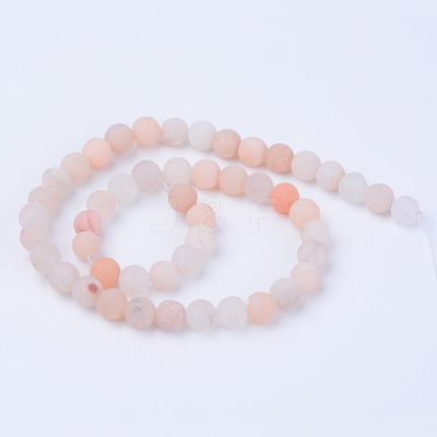 Natural Pink Aventurine Beads Strands X-G-Q462-8mm-13-1