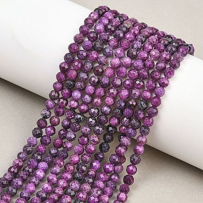 Heated Natural Sugilite Beads Strands G-B193-B04-4mm-1