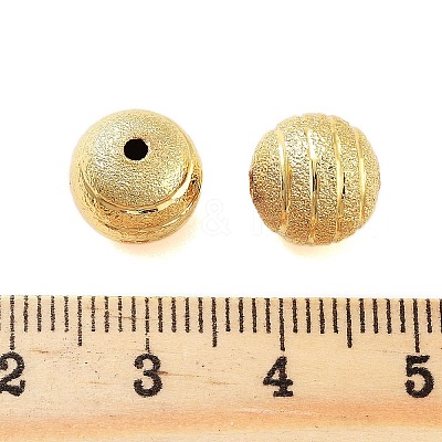Texture Brass Beads KK-S379-02G-D-1