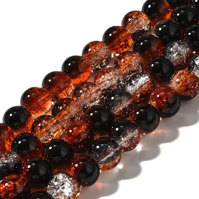 Crackle Glass Beads Strands X1-CCG-C002-8mm-02-1