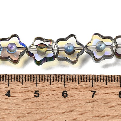 Electroplated Transparent Glass Beads Strands GL-CBA98F0-09C-1