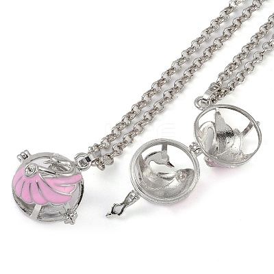 Brass Enamel Pendant Necklaces NJEW-G089-08P-01-1