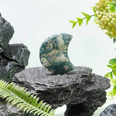 Natural Moss Agate Home Display Decorations DIY-WH0410-63B-1