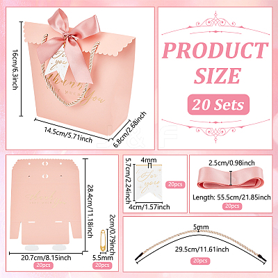 Gold Stamping Thank You Paper Candy Gift Tote Boxes CON-WH0110-38A-1