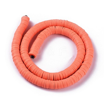 Flat Round Handmade Polymer Clay Beads CLAY-R067-8.0mm-19-1