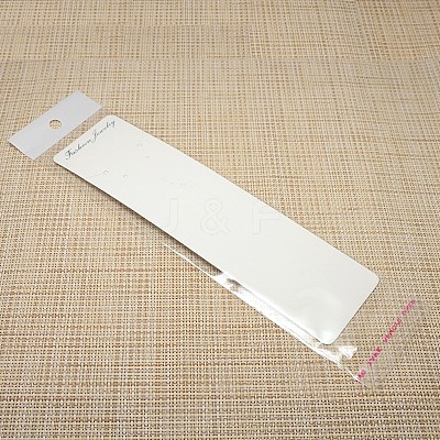 Rectangle Necklace Display Sets Cardboard Paper Cards and Self Adhesive Cellophane Bags NDIS-M001-02-1