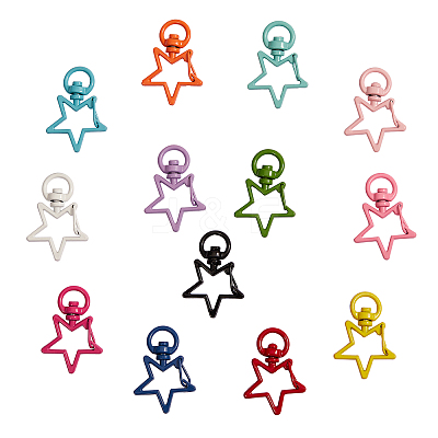26Pcs 13 Colors Zinc Alloy Swivel Lobster Claw Clasps PALLOY-CJ0001-131-1