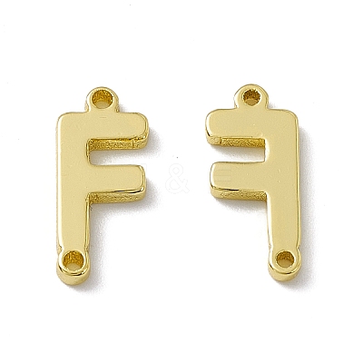 Rack Plating Brass Letter Connector Charms KK-C007-38G-F-1