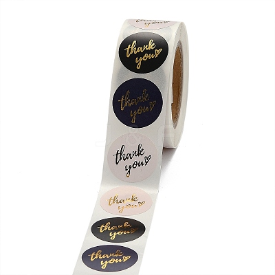 1 Inch Thank You Theme Self-Adhesive Paper Stickers X-DIY-K027-B03-1