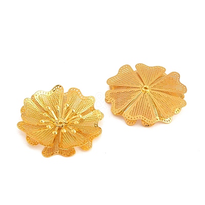 Brass Filigree Cabochons KK-CBACEE9-02A-G-1