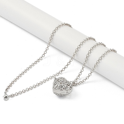 Brass with Rhinestone Pendant Necklaces NJEW-G089-02A-P-1