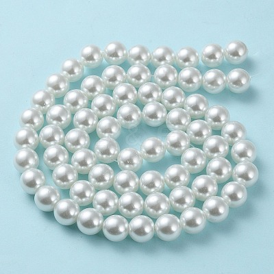 Baking Paint Pearlized Glass Pearl Round Bead Strands X-HY-Q003-12mm-01-1