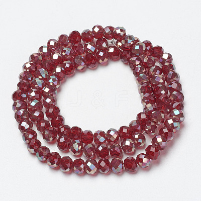 Electroplate Glass Beads Strands EGLA-A034-T6mm-J10-1