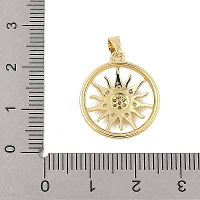 Brass Micro Pave Cubic Zirconia Pendants KK-Z111-01G-1