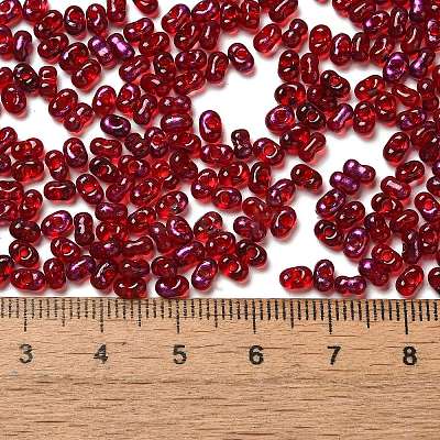 Spray Painted Glass Seed Beads SEED-F005-11A-05-1