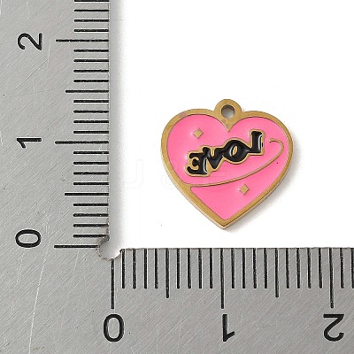 304 Stainless Steel Enamel Charms STAS-P388-19B-G-1