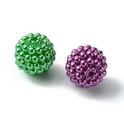 40Pcs 8 Colors Imitation Pearl Acrylic Beads OACR-FS0001-48-1