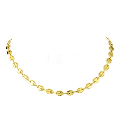Brass Coffee Bean Chain Necklace for Women NJEW-JN04910-1