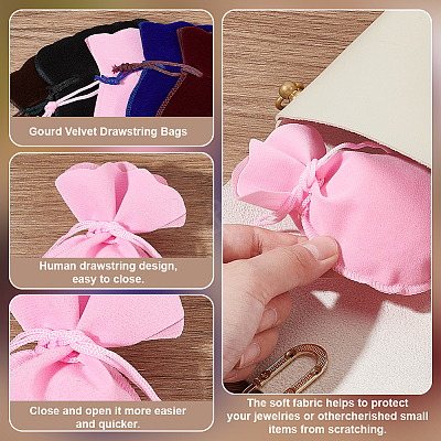 40pcs 4 colors Gourd Velvet Bags TP-NB0001-65-1