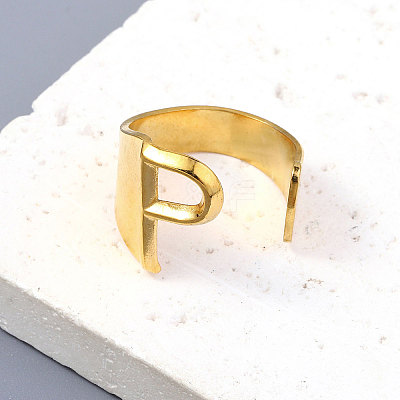 PVD Vacuum Plating 201 Stainless Steel Cuff Rings RJEW-Z032-01G-P-1