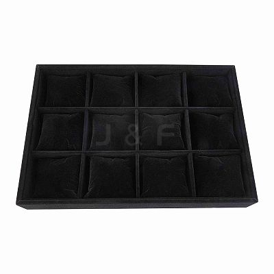 Velours Wooden Bracelet/Bangle/Watch Displays BDIS-WH0003-01-WH-1