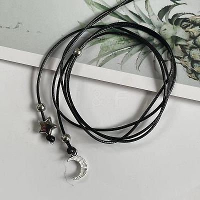 Imitation Leather Alloy Charm Wrap Anklets WGACC3A-01-1