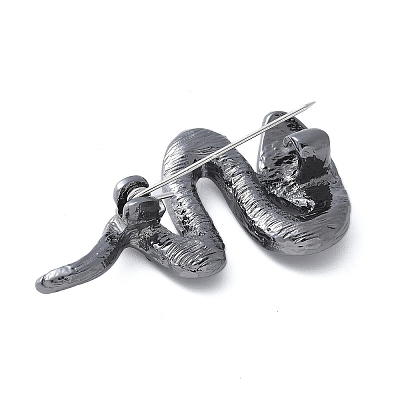 Alloy Rhinestone Snake Brooches JEWB-H028-01B-1