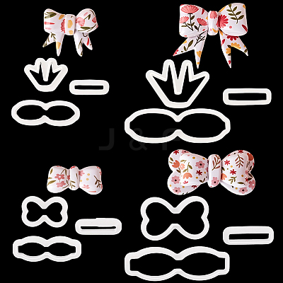 4 Sets 4 Styles Plastic Clay Pressed Molds AJEW-SC0004-09D-1